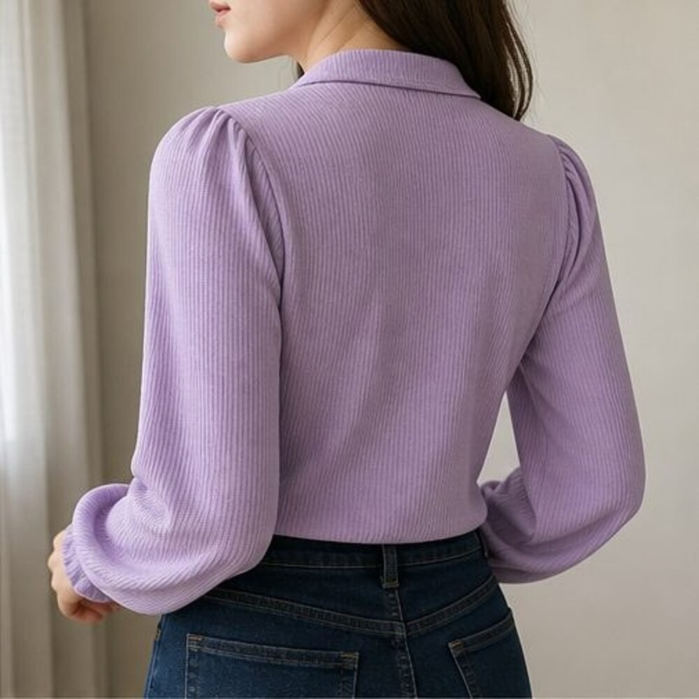 Lilac Button Blouse - Picture 3 of 6